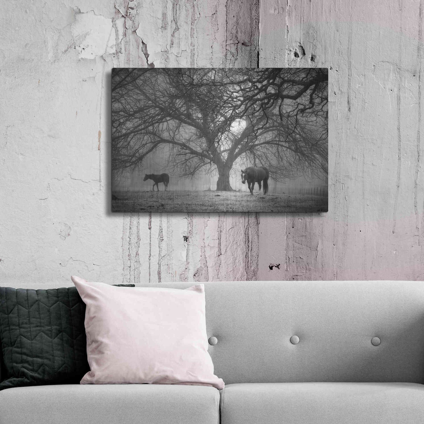 Luxe Metal Art 'Morning Calm II BW' by Debra Van Swearingen, Metal Wall Art,36x24