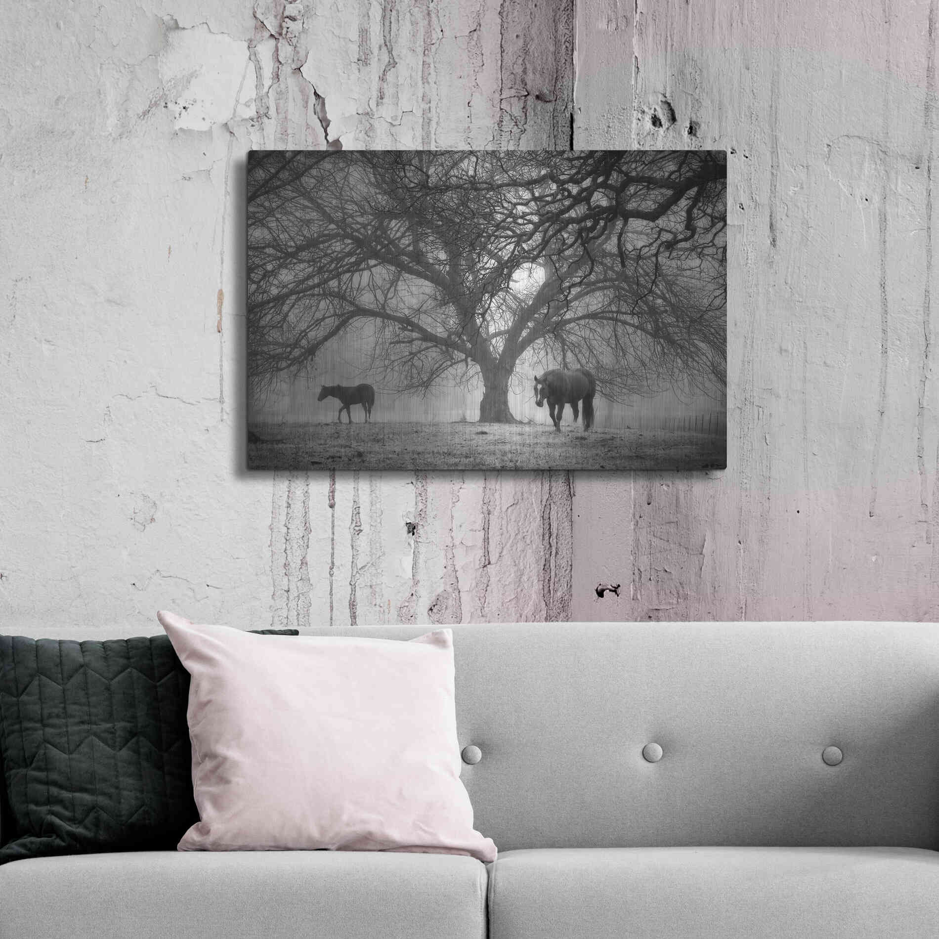 Luxe Metal Art 'Morning Calm II BW' by Debra Van Swearingen, Metal Wall Art,36x24