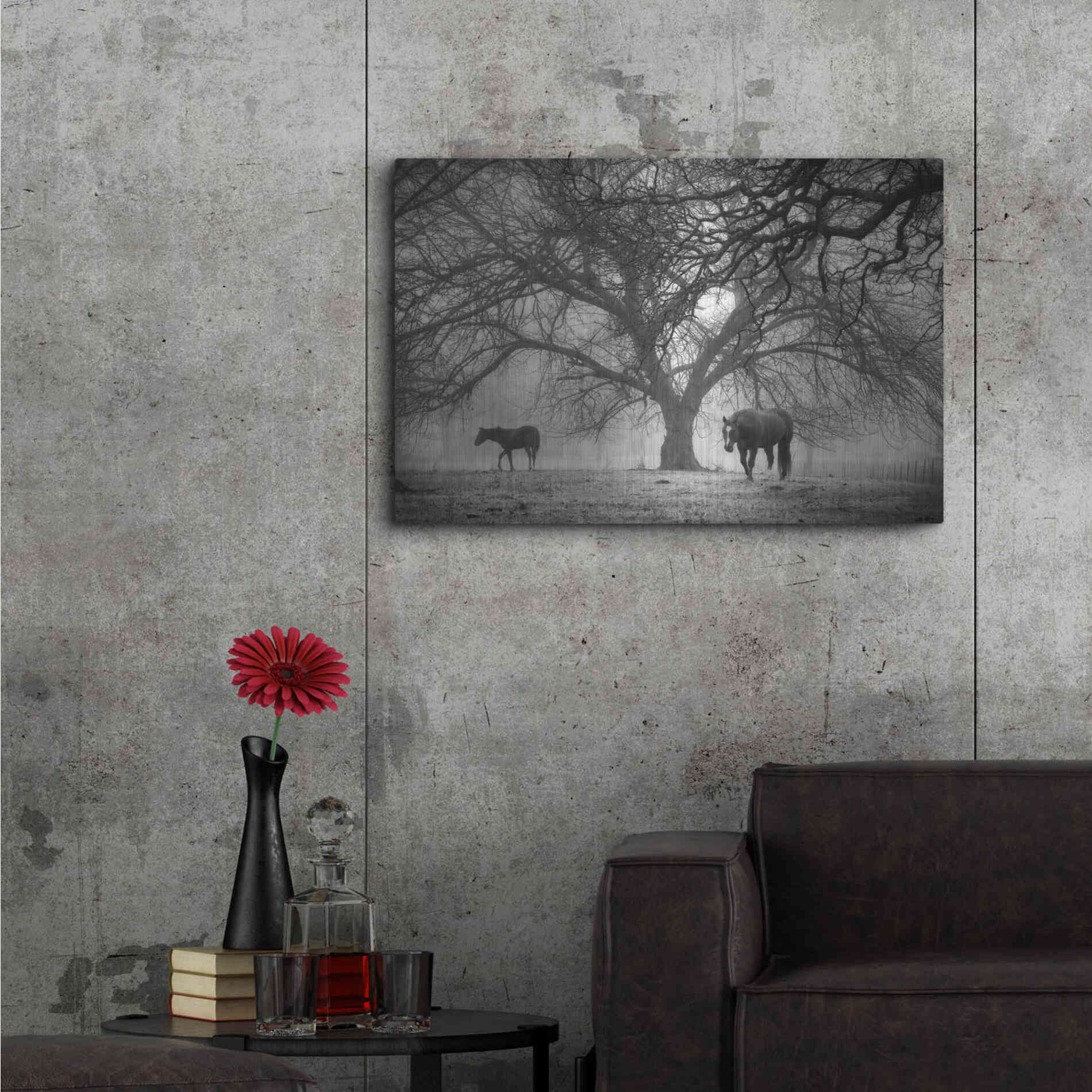 Luxe Metal Art 'Morning Calm II BW' by Debra Van Swearingen, Metal Wall Art,36x24