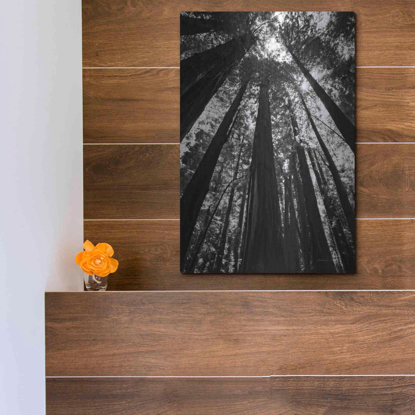 Luxe Metal Art 'The Stand BW' by Debra Van Swearingen, Metal Wall Art,12x16