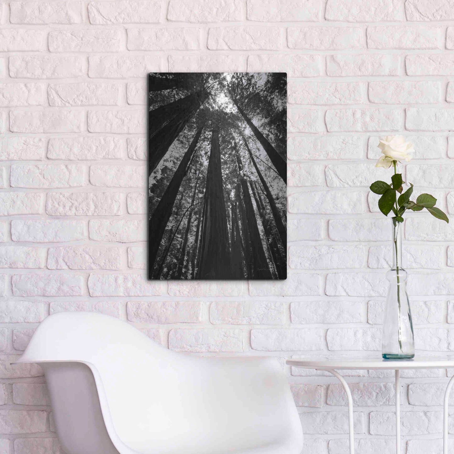 Luxe Metal Art 'The Stand BW' by Debra Van Swearingen, Metal Wall Art,16x24