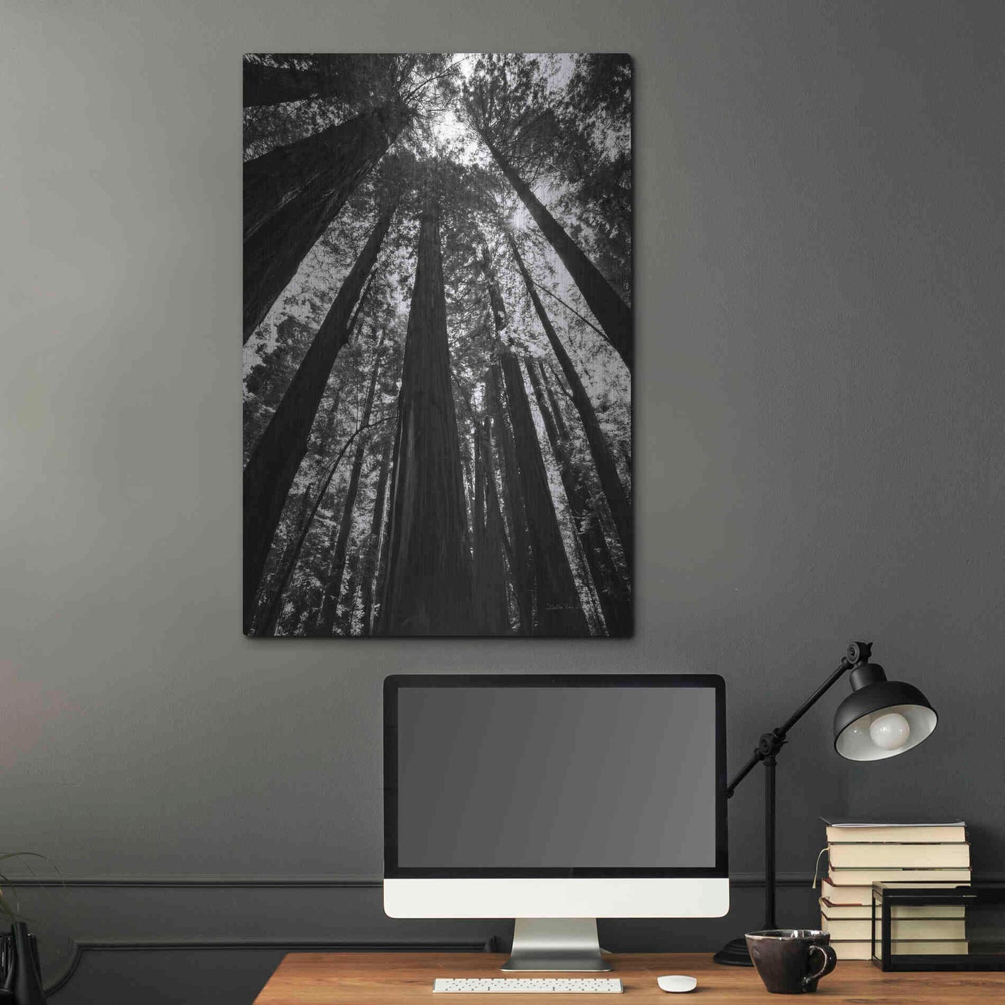 Luxe Metal Art 'The Stand BW' by Debra Van Swearingen, Metal Wall Art,24x36