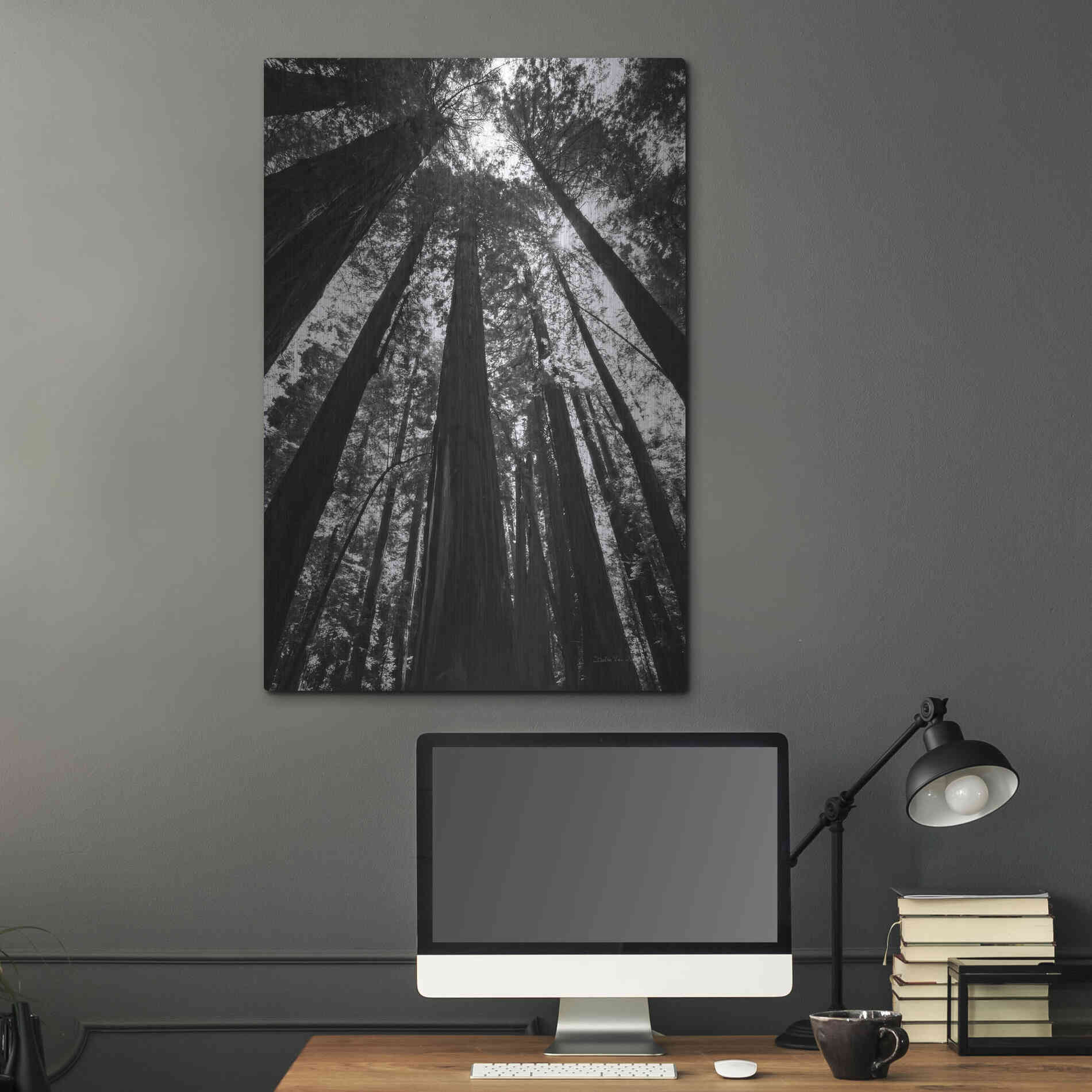 Luxe Metal Art 'The Stand BW' by Debra Van Swearingen, Metal Wall Art,24x36