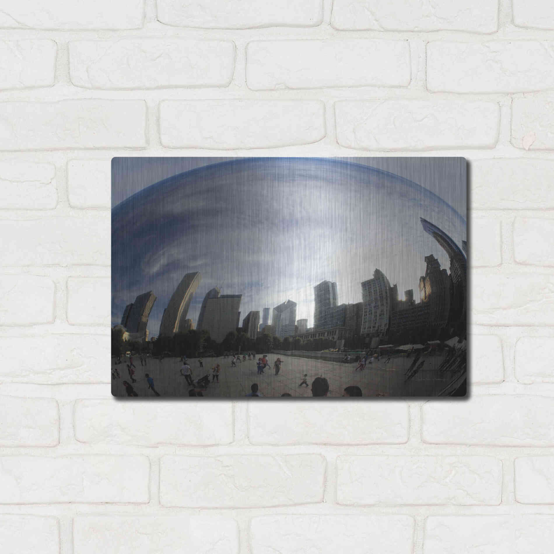 Luxe Metal Art 'The Bean Chicago' by Debra Van Swearingen, Metal Wall Art,16x12