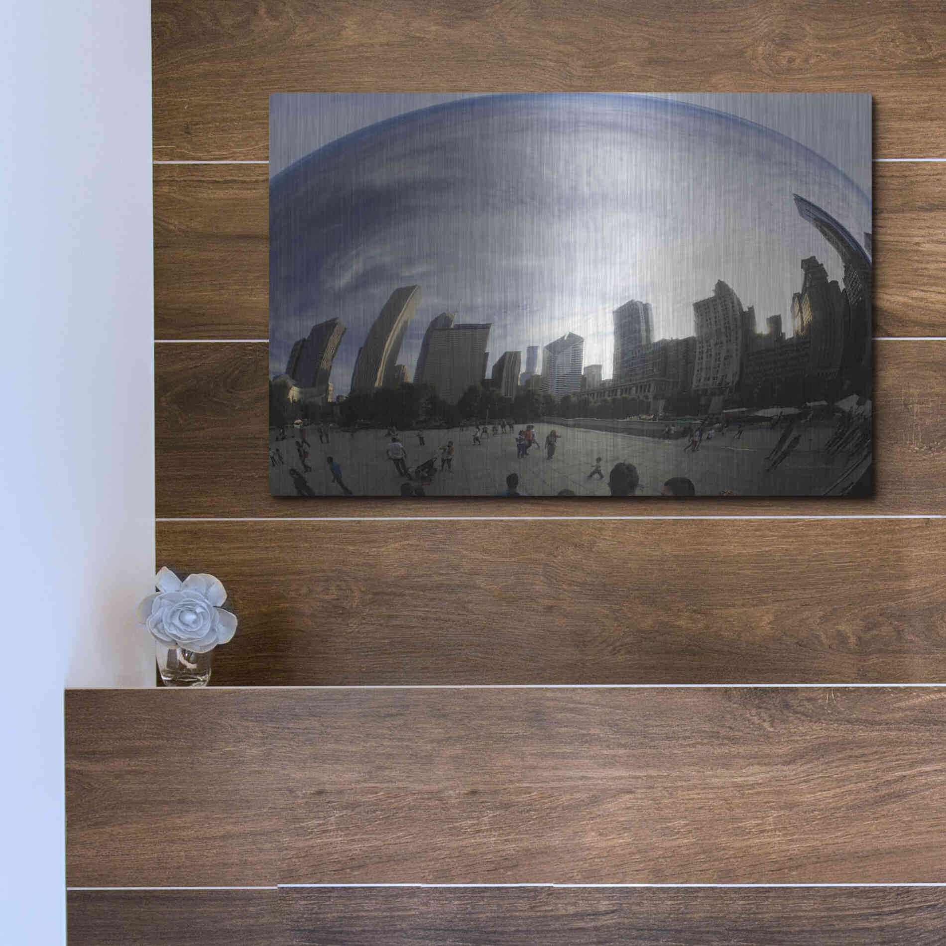 Luxe Metal Art 'The Bean Chicago' by Debra Van Swearingen, Metal Wall Art,16x12