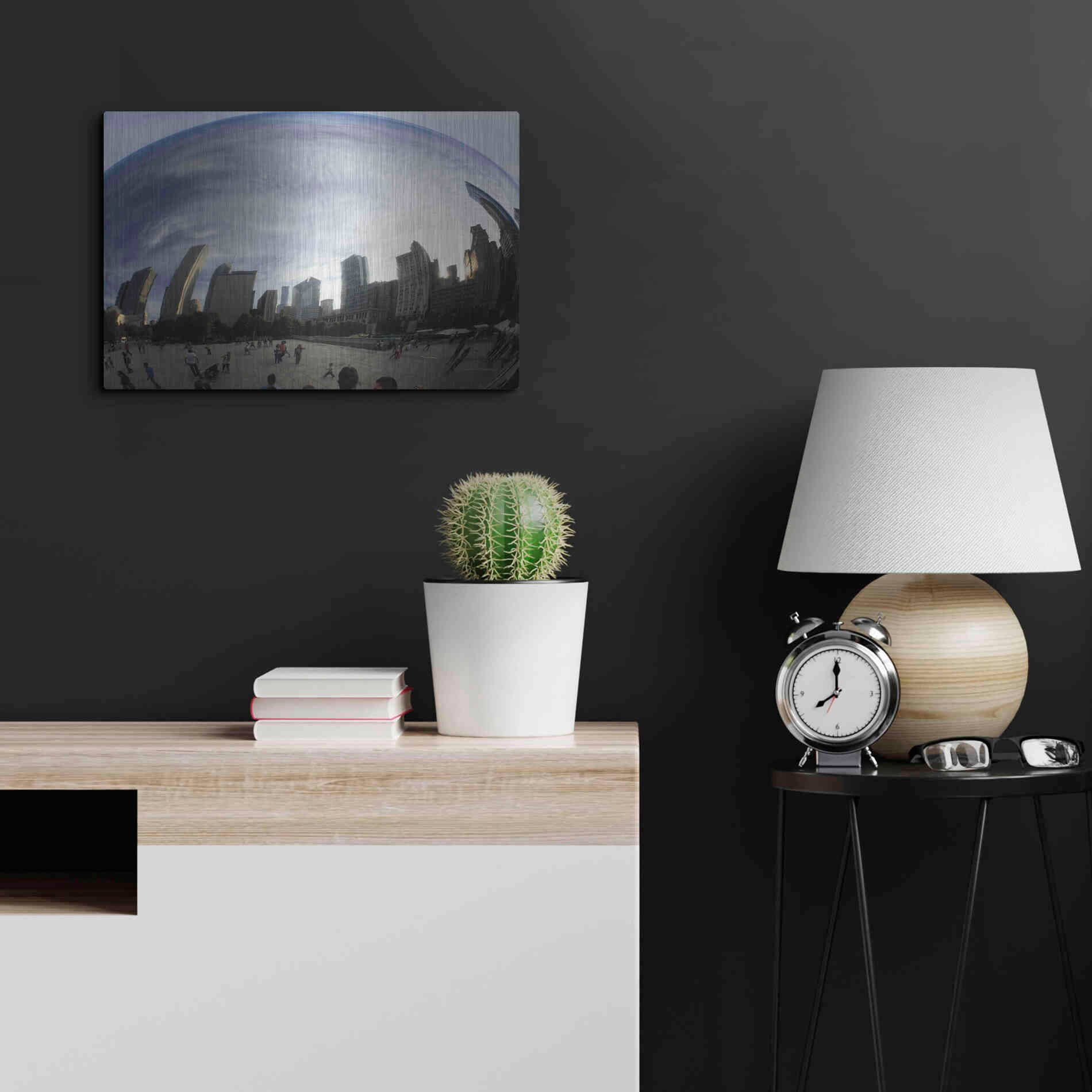 Luxe Metal Art 'The Bean Chicago' by Debra Van Swearingen, Metal Wall Art,24x16