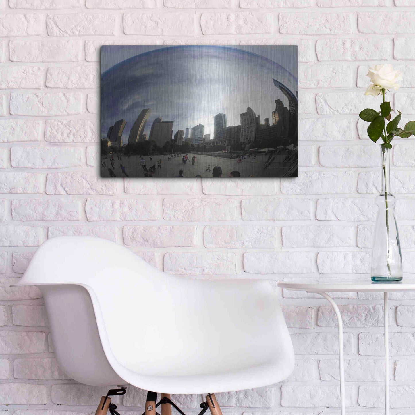 Luxe Metal Art 'The Bean Chicago' by Debra Van Swearingen, Metal Wall Art,24x16