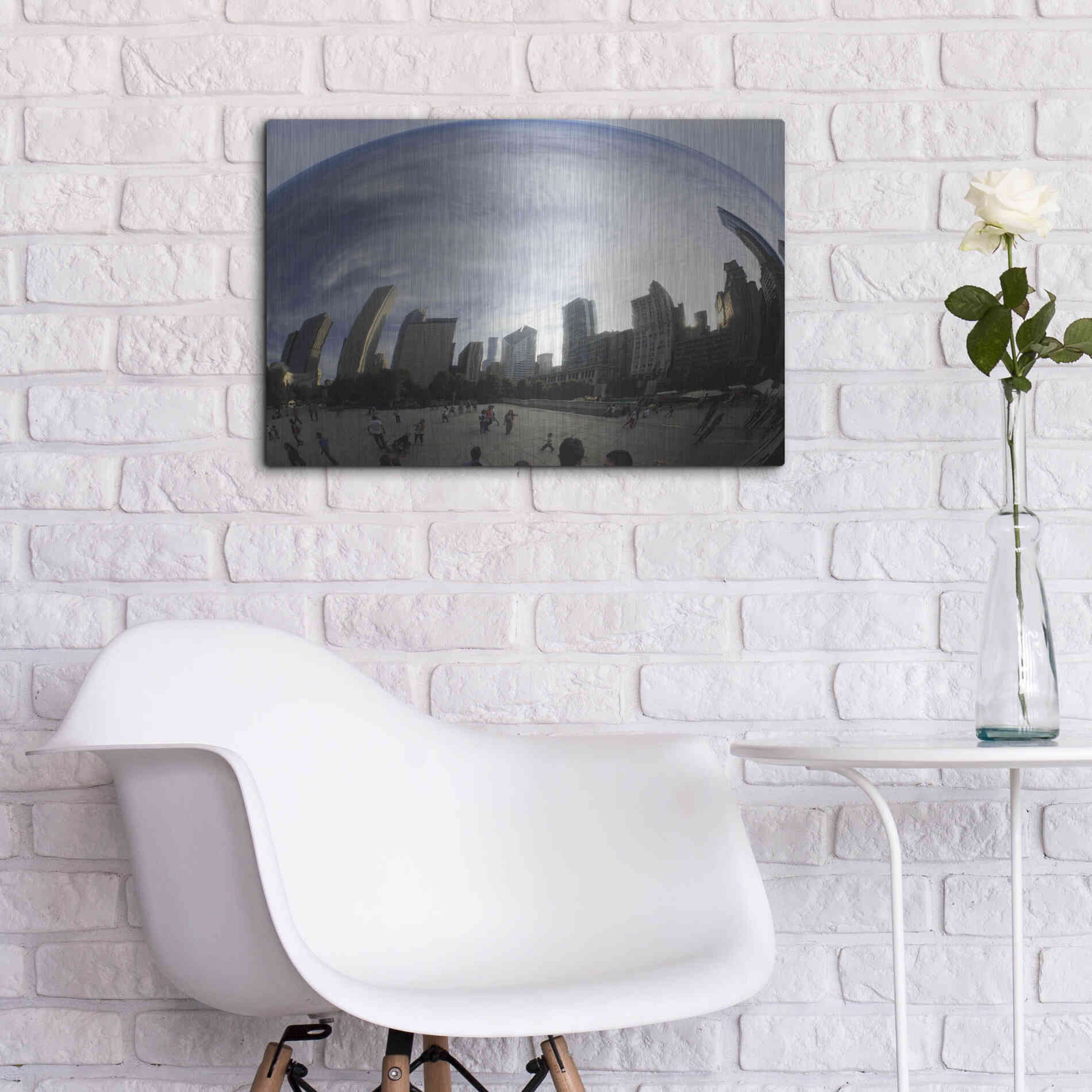 Luxe Metal Art 'The Bean Chicago' by Debra Van Swearingen, Metal Wall Art,24x16