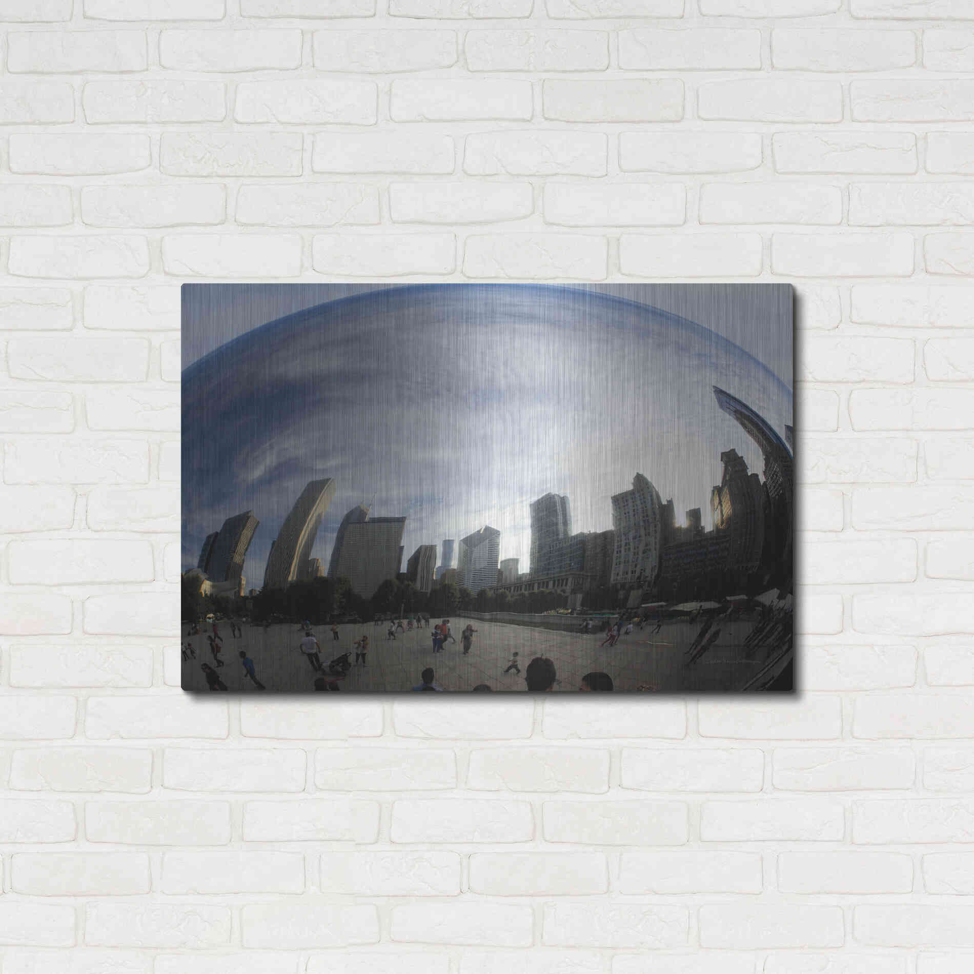 Luxe Metal Art 'The Bean Chicago' by Debra Van Swearingen, Metal Wall Art,36x24