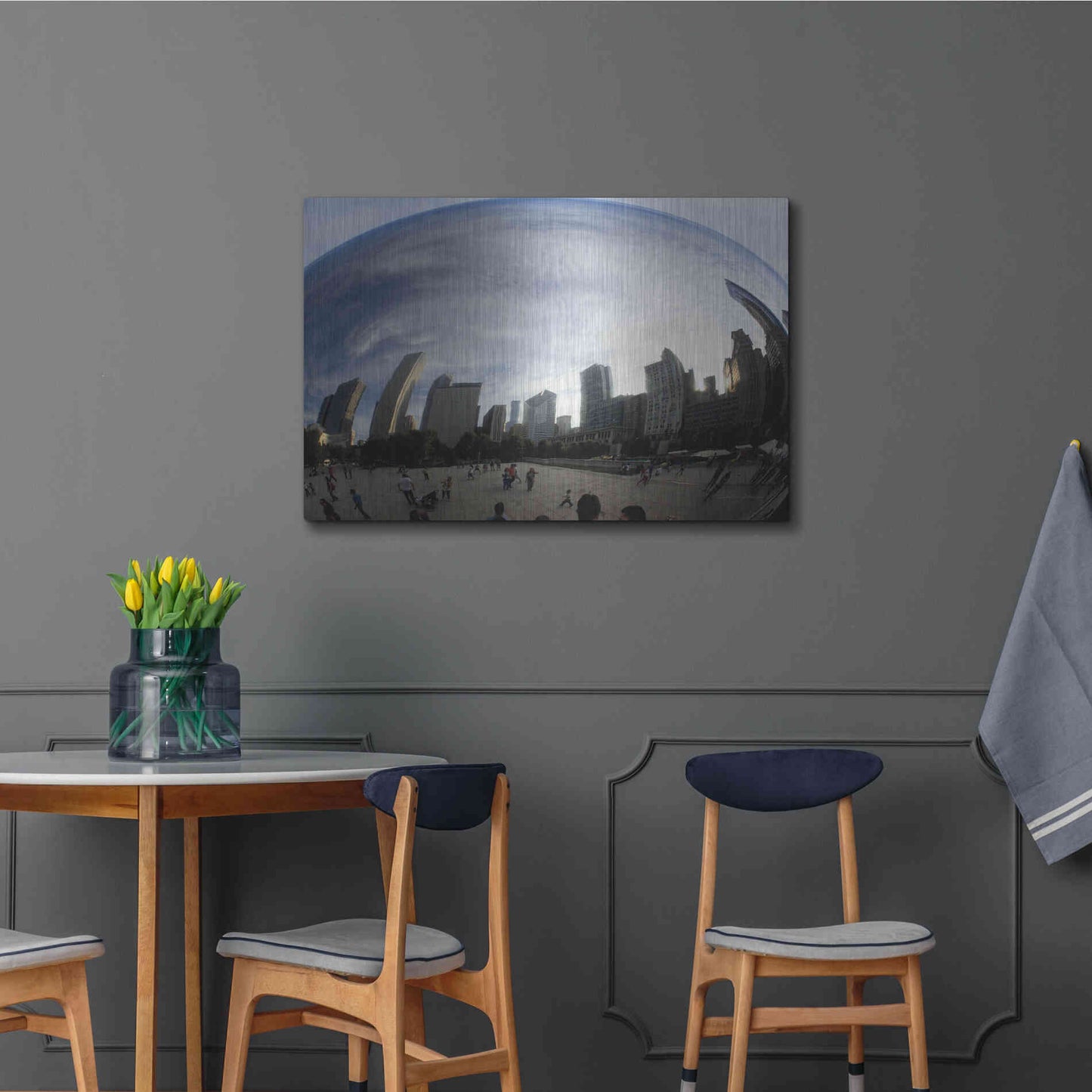 Luxe Metal Art 'The Bean Chicago' by Debra Van Swearingen, Metal Wall Art,36x24