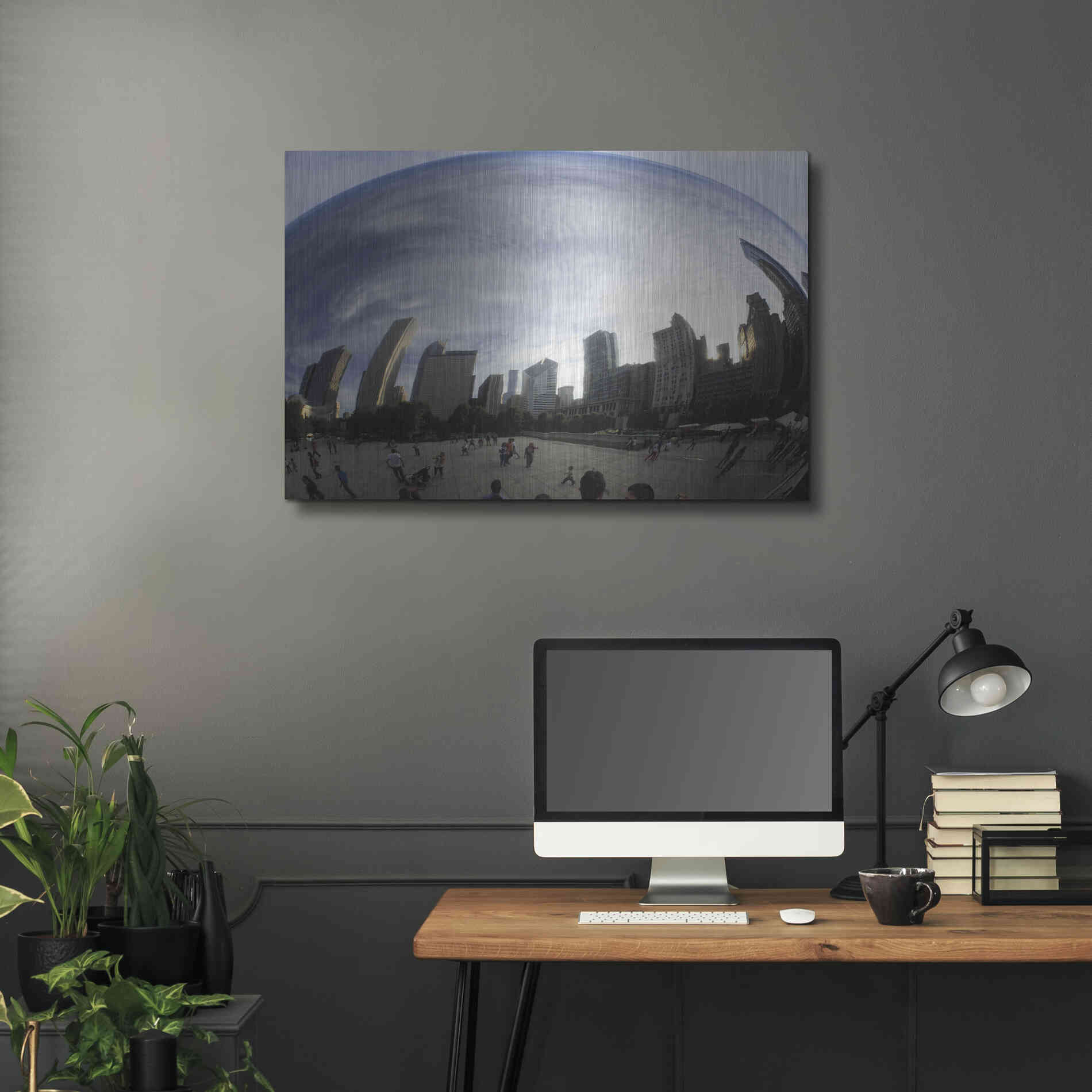 Luxe Metal Art 'The Bean Chicago' by Debra Van Swearingen, Metal Wall Art,36x24