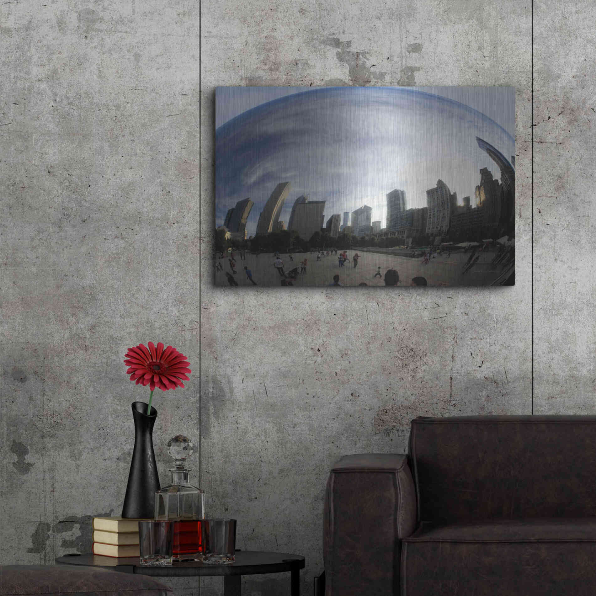 Luxe Metal Art 'The Bean Chicago' by Debra Van Swearingen, Metal Wall Art,36x24
