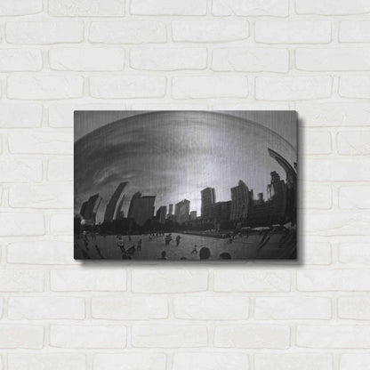 Luxe Metal Art 'The Bean Chicago BW' by Debra Van Swearingen, Metal Wall Art,24x16