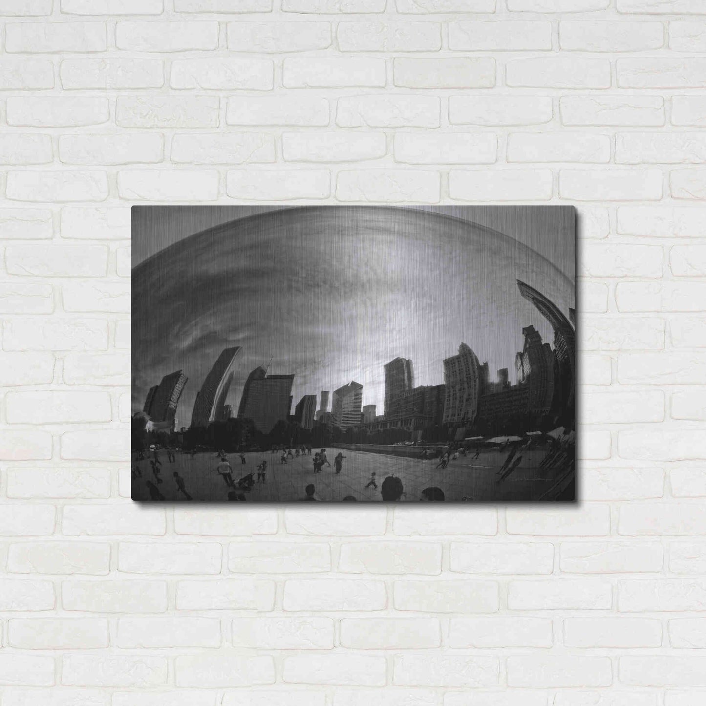 Luxe Metal Art 'The Bean Chicago BW' by Debra Van Swearingen, Metal Wall Art,36x24