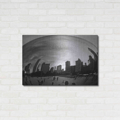 Luxe Metal Art 'The Bean Chicago BW' by Debra Van Swearingen, Metal Wall Art,36x24