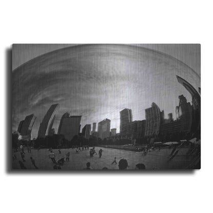 Luxe Metal Art 'The Bean Chicago BW' by Debra Van Swearingen, Metal Wall Art
