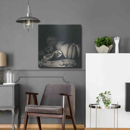 Luxe Metal Art 'Pumpkin and Pomegranate' by Debra Van Swearingen, Metal Wall Art,24x24