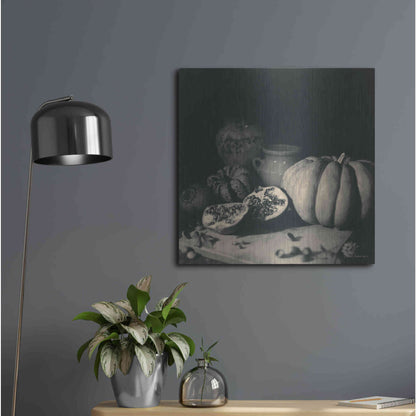 Luxe Metal Art 'Pumpkin and Pomegranate' by Debra Van Swearingen, Metal Wall Art,24x24