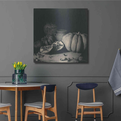 Luxe Metal Art 'Pumpkin and Pomegranate' by Debra Van Swearingen, Metal Wall Art,36x36