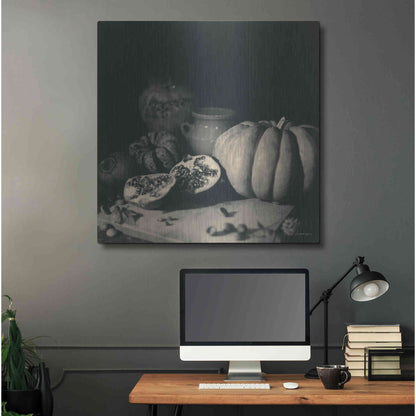 Luxe Metal Art 'Pumpkin and Pomegranate' by Debra Van Swearingen, Metal Wall Art,36x36