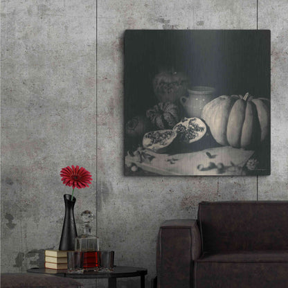 Luxe Metal Art 'Pumpkin and Pomegranate' by Debra Van Swearingen, Metal Wall Art,36x36