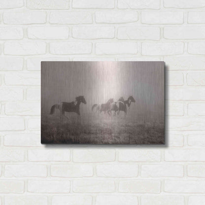 Luxe Metal Art 'Painted Horses on the Run' by Debra Van Swearingen, Metal Wall Art,24x16