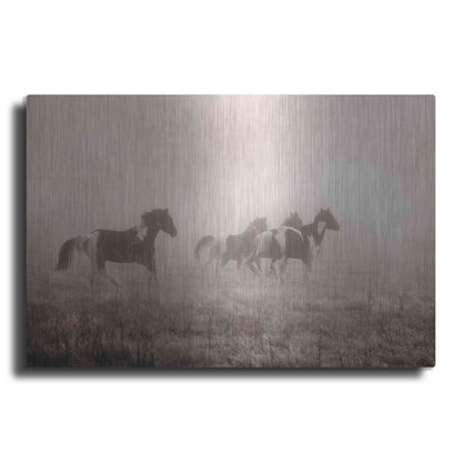 Luxe Metal Art 'Painted Horses on the Run' by Debra Van Swearingen, Metal Wall Art