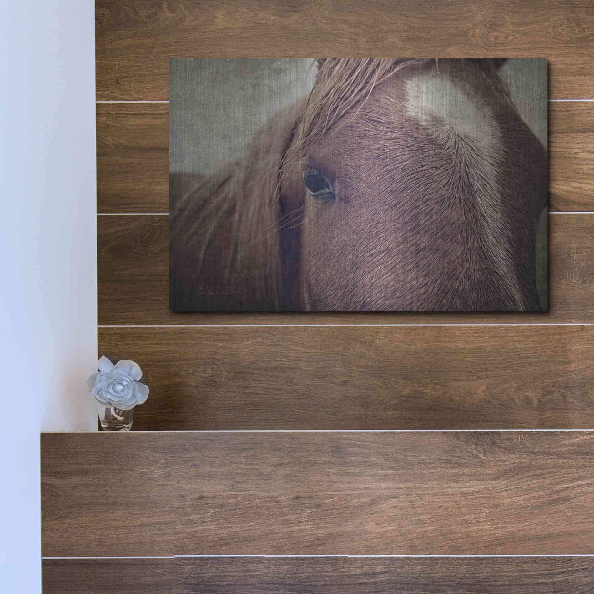 Luxe Metal Art 'Dew Lashes' by Debra Van Swearingen, Metal Wall Art,16x12