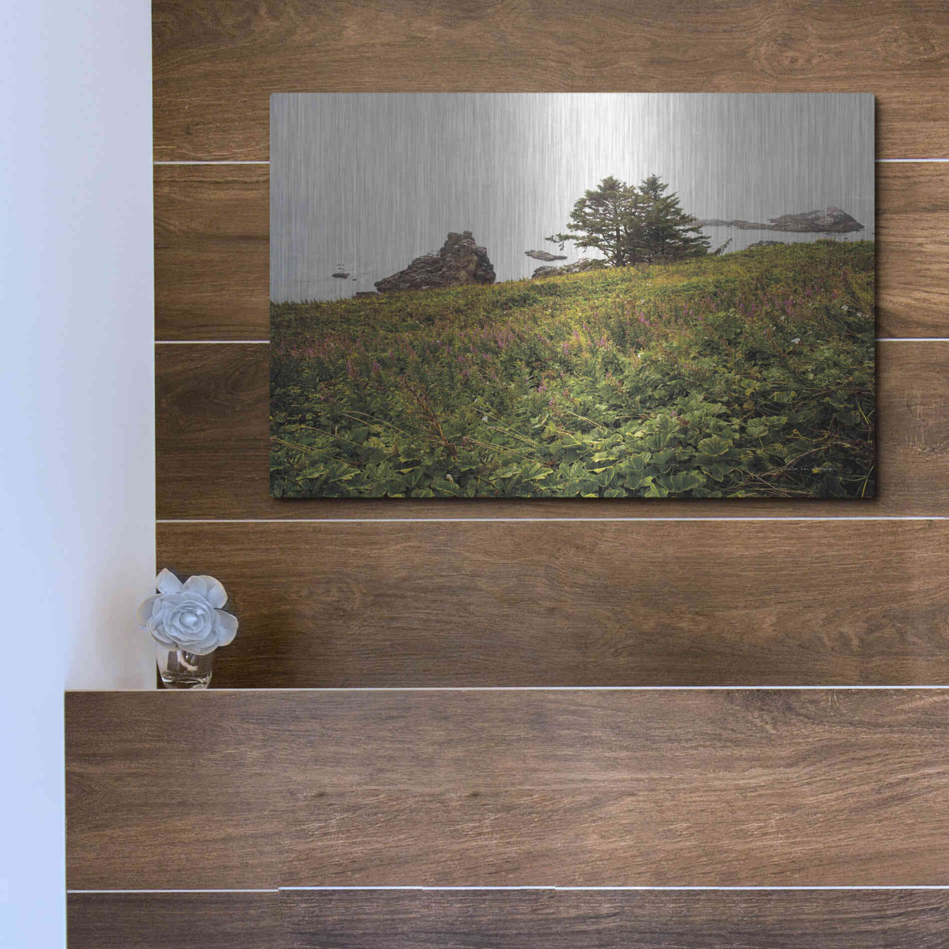 Luxe Metal Art 'Oregon Coast' by Debra Van Swearingen, Metal Wall Art,16x12