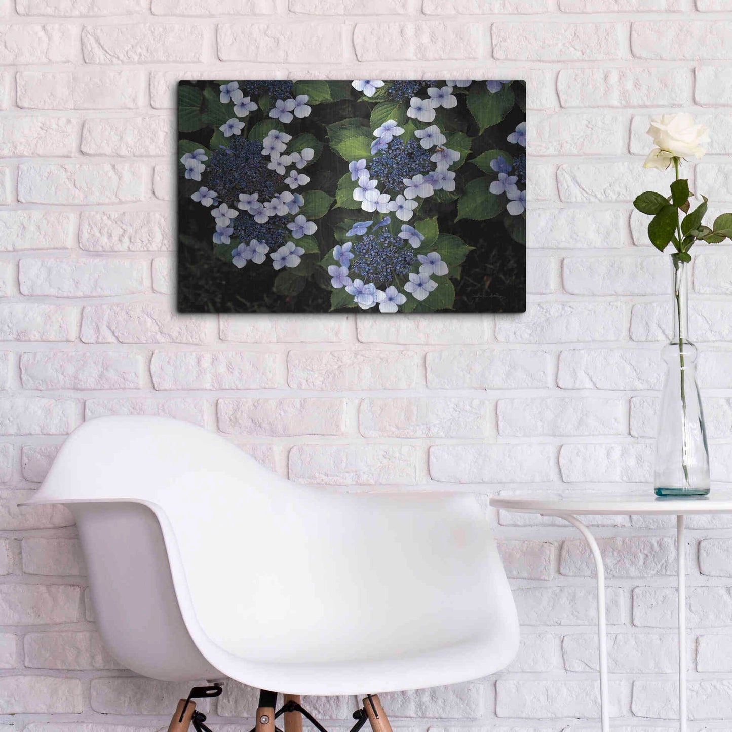 Luxe Metal Art 'Hydrangeas Opening' by Debra Van Swearingen, Metal Wall Art,24x16