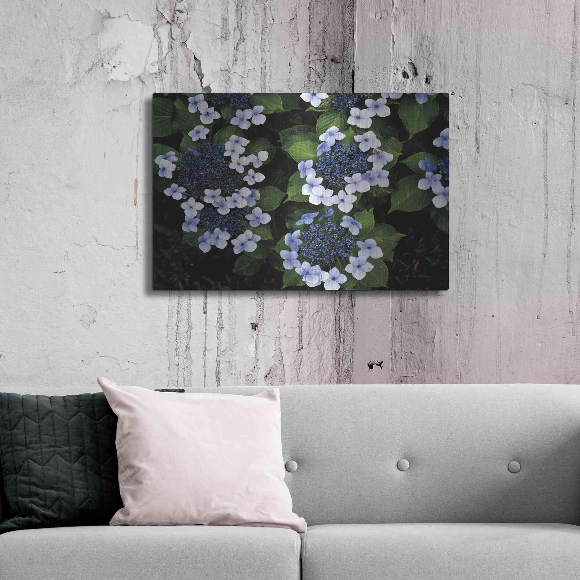 Luxe Metal Art 'Hydrangeas Opening' by Debra Van Swearingen, Metal Wall Art,36x24