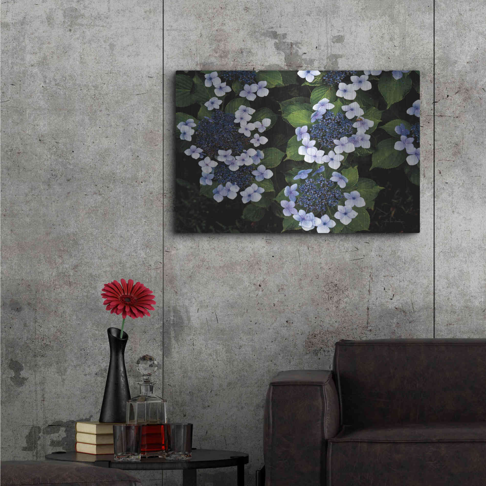 Luxe Metal Art 'Hydrangeas Opening' by Debra Van Swearingen, Metal Wall Art,36x24