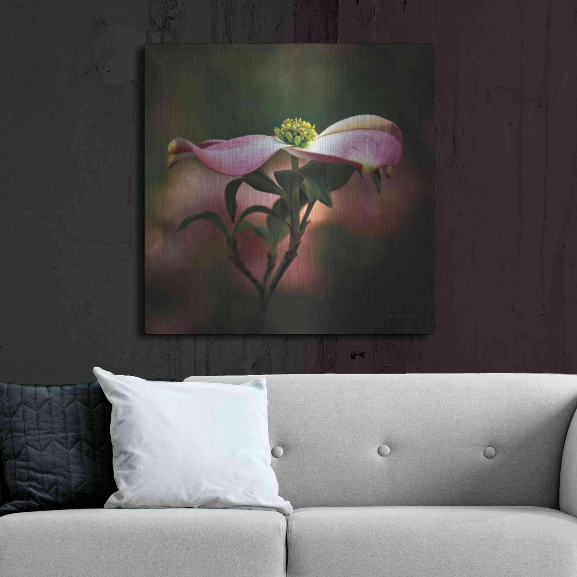 Luxe Metal Art 'Pink Dogwood I' by Debra Van Swearingen, Metal Wall Art,36x36