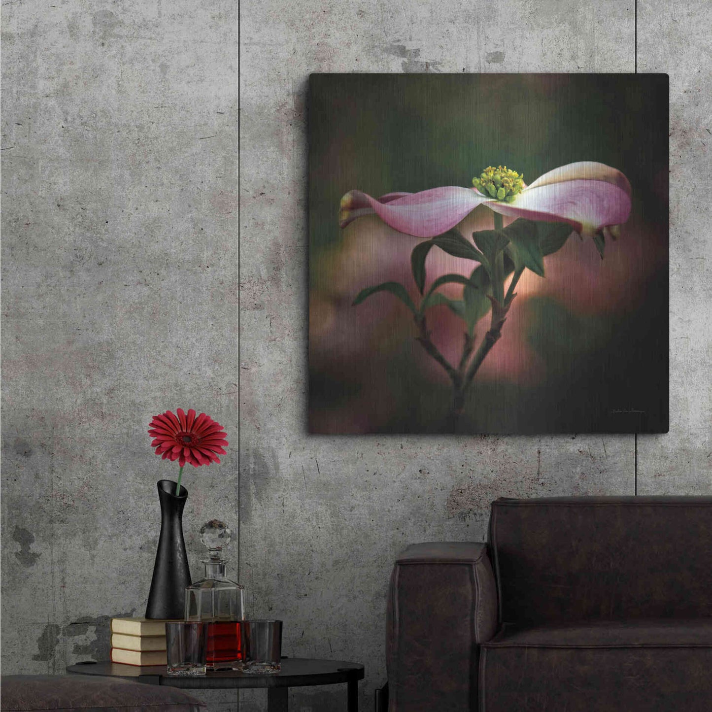 Luxe Metal Art 'Pink Dogwood I' by Debra Van Swearingen, Metal Wall Art,36x36