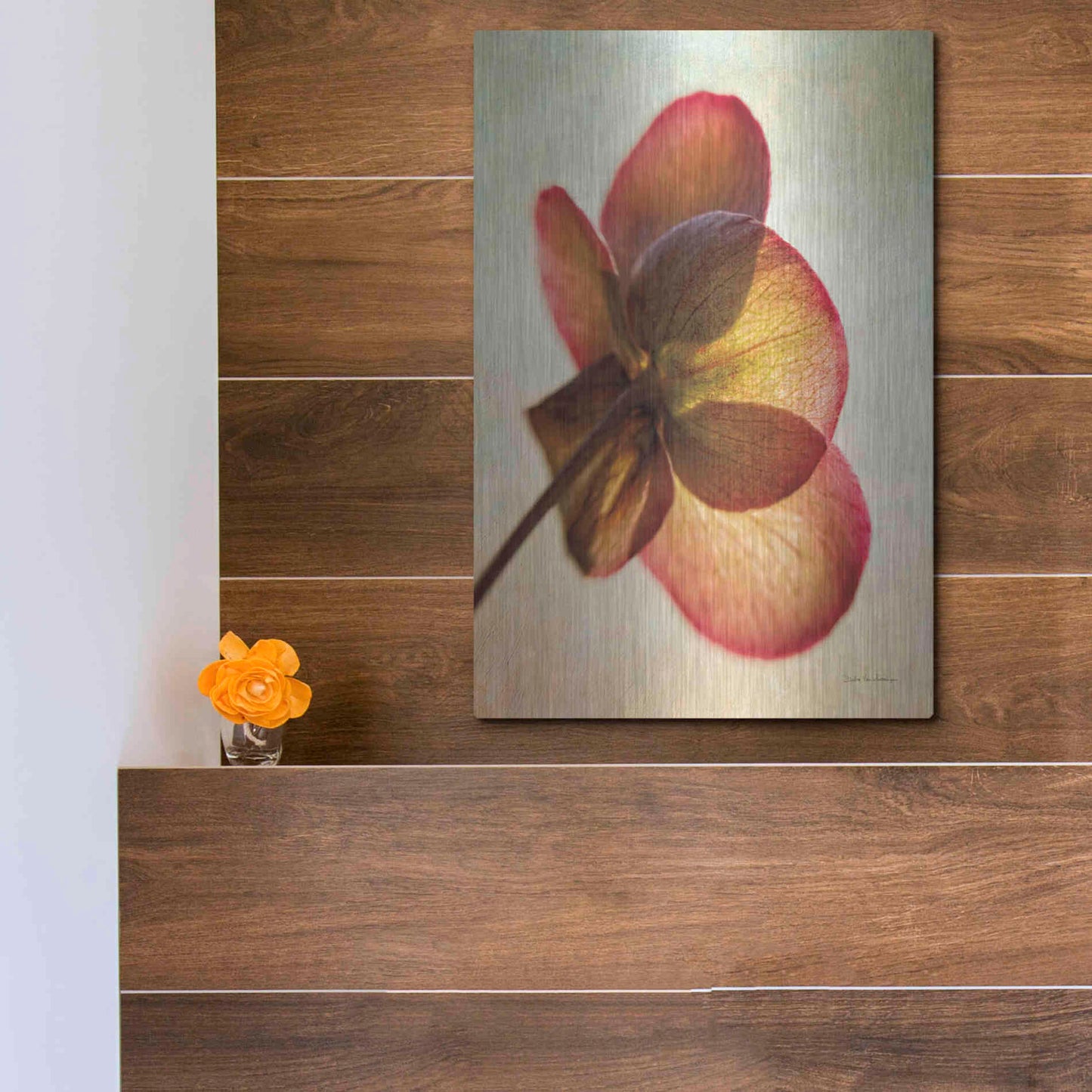 Luxe Metal Art 'Lenton Rose I' by Debra Van Swearingen, Metal Wall Art,12x16