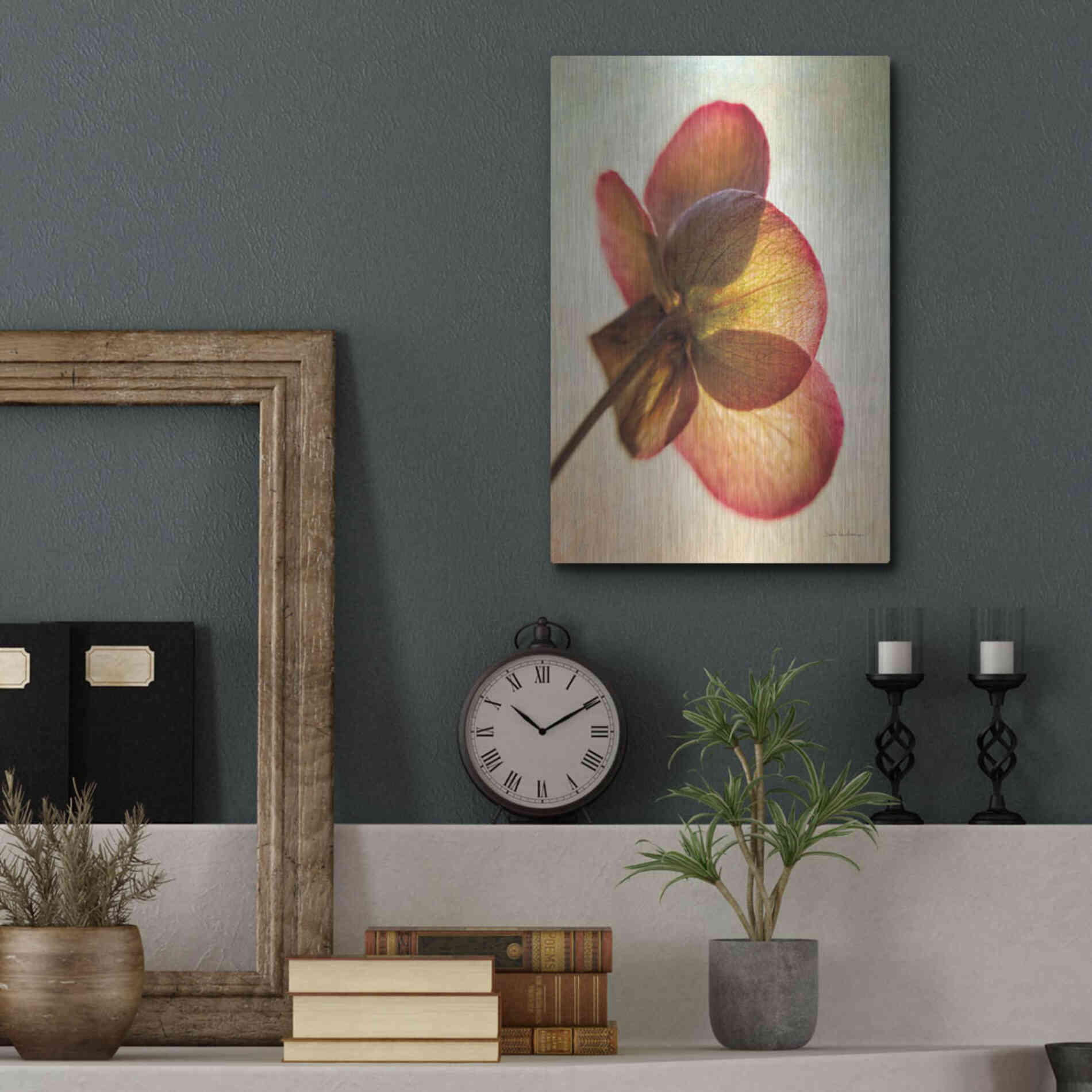 Luxe Metal Art 'Lenton Rose I' by Debra Van Swearingen, Metal Wall Art,12x16