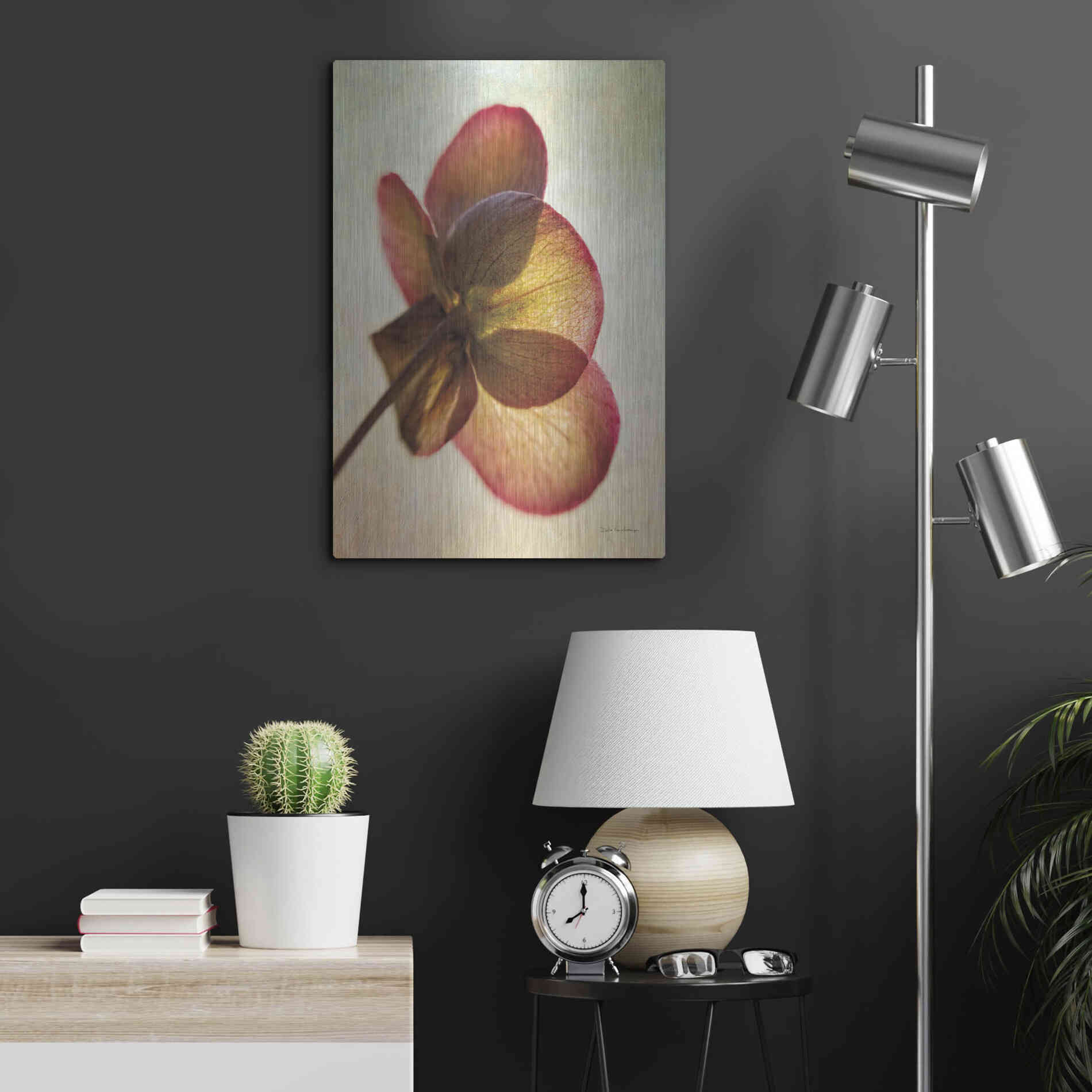 Luxe Metal Art 'Lenton Rose I' by Debra Van Swearingen, Metal Wall Art,16x24