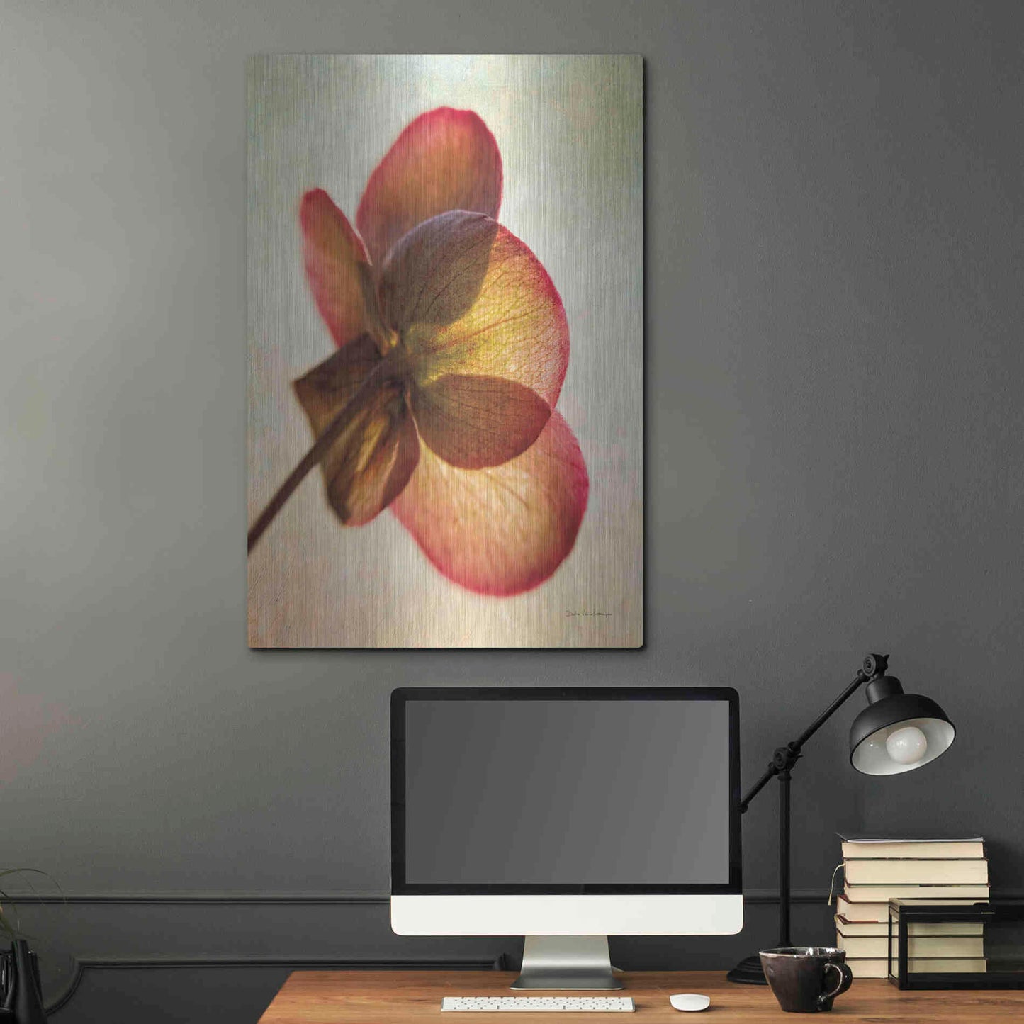 Luxe Metal Art 'Lenton Rose I' by Debra Van Swearingen, Metal Wall Art,24x36