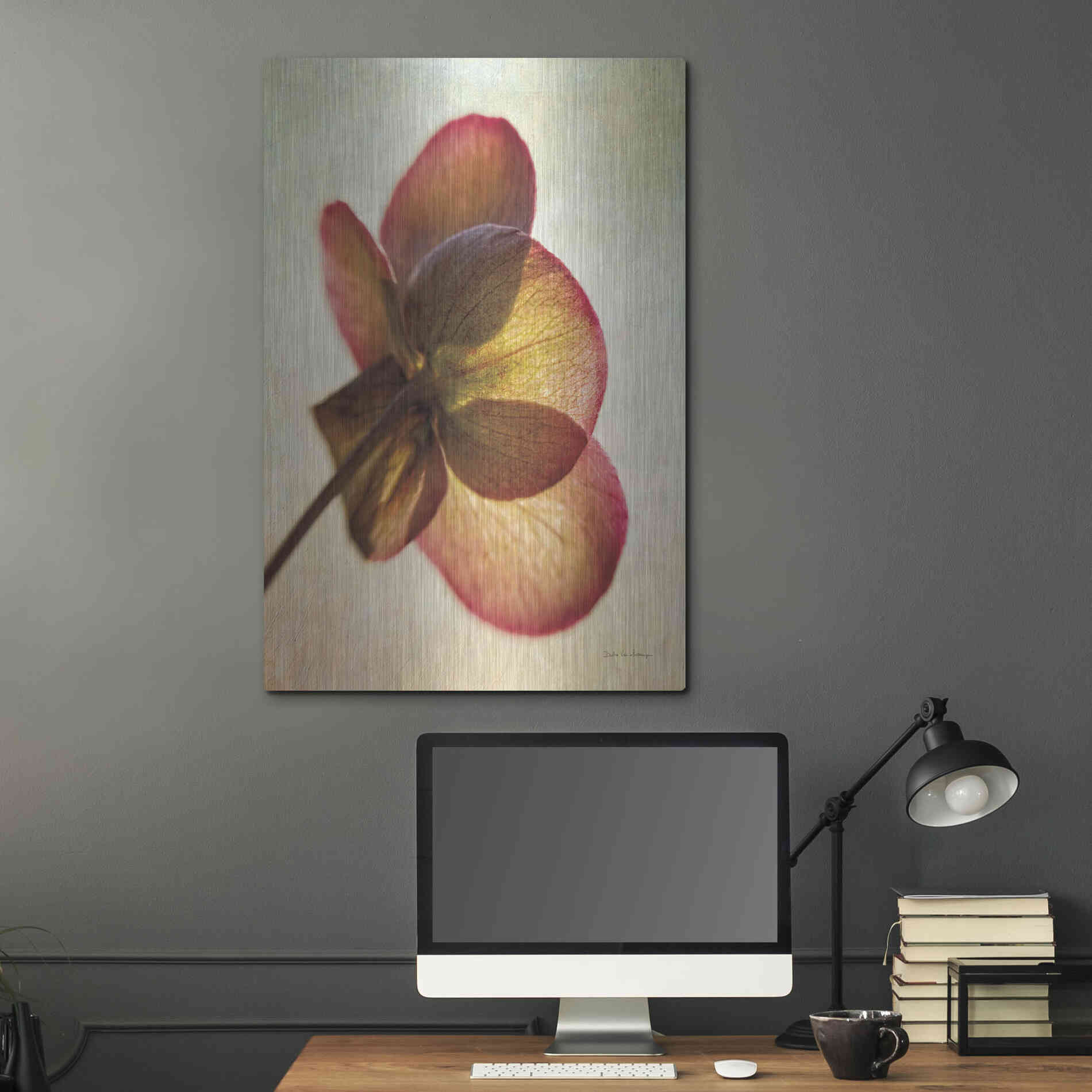 Luxe Metal Art 'Lenton Rose I' by Debra Van Swearingen, Metal Wall Art,24x36