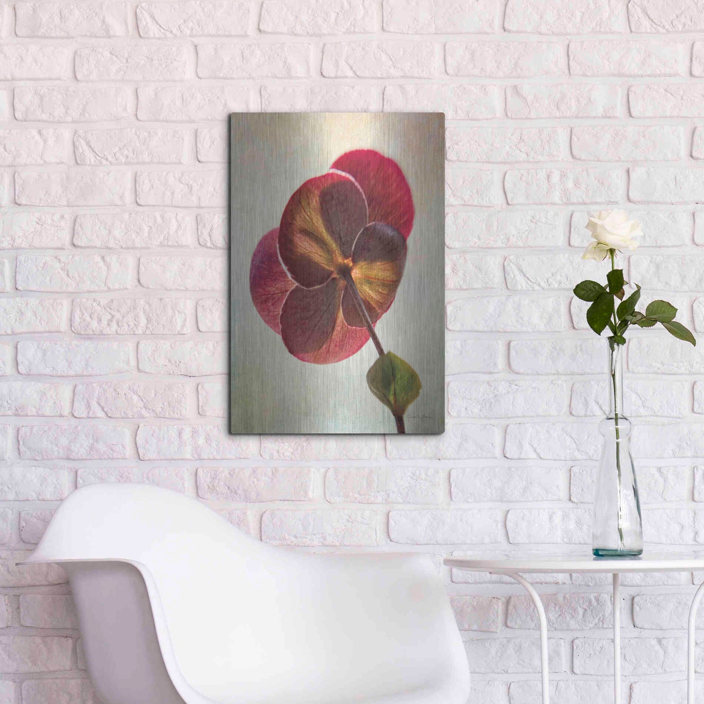 Luxe Metal Art 'Lenton Rose II' by Debra Van Swearingen, Metal Wall Art,16x24