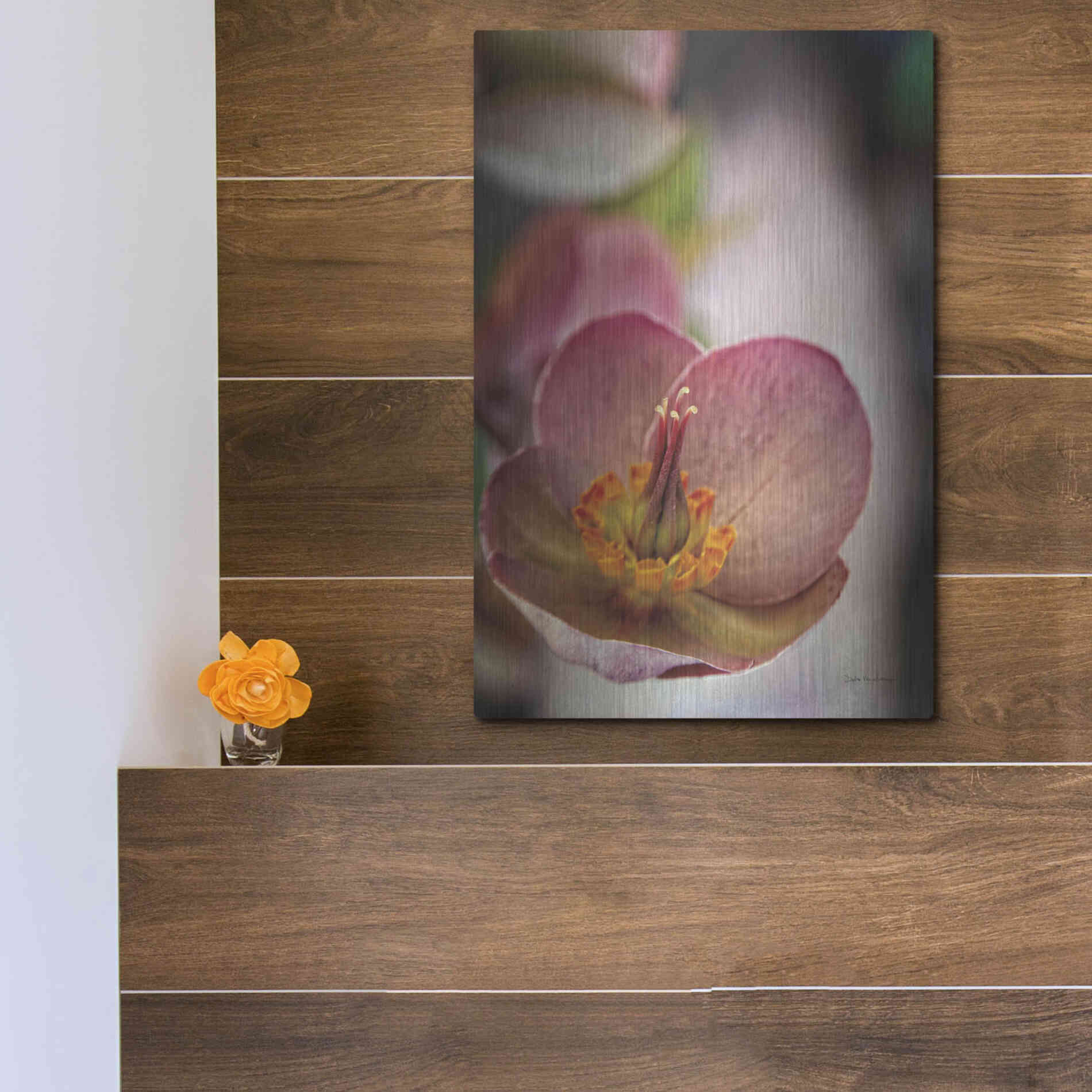 Luxe Metal Art 'Lenton Rose III' by Debra Van Swearingen, Metal Wall Art,12x16