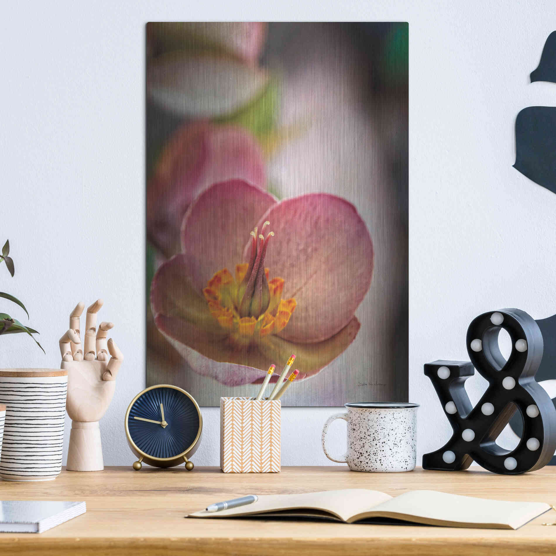 Luxe Metal Art 'Lenton Rose III' by Debra Van Swearingen, Metal Wall Art,12x16