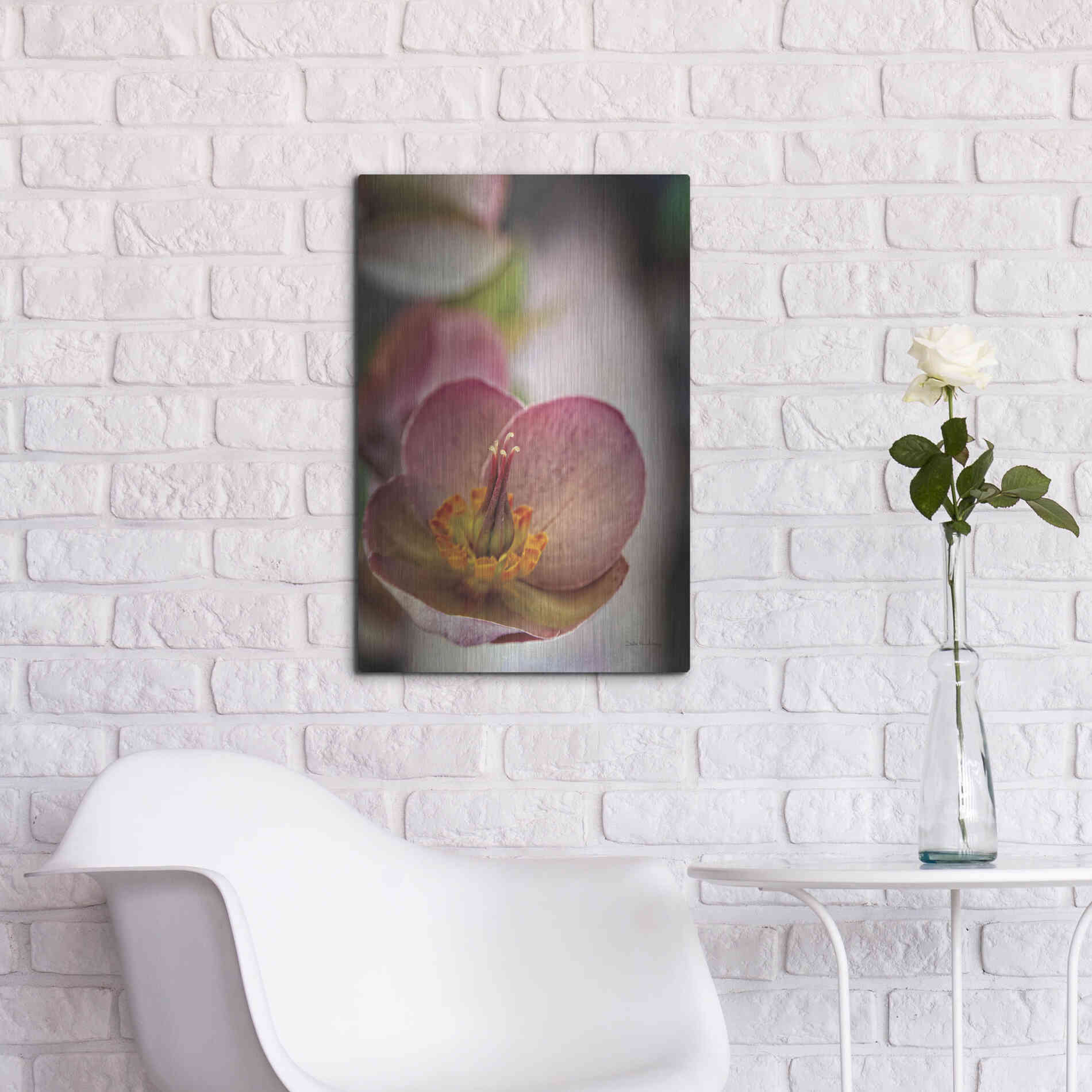 Luxe Metal Art 'Lenton Rose III' by Debra Van Swearingen, Metal Wall Art,16x24