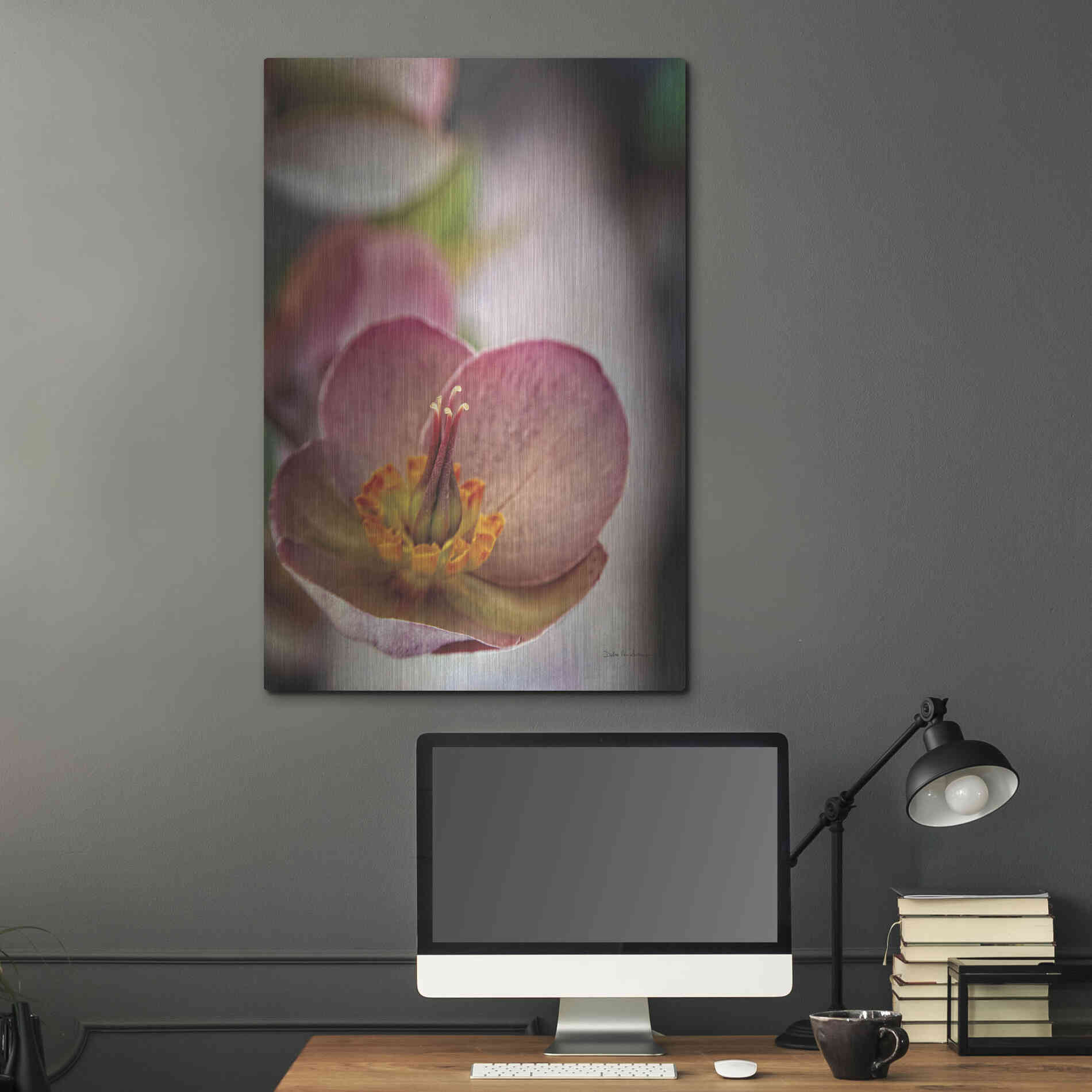 Luxe Metal Art 'Lenton Rose III' by Debra Van Swearingen, Metal Wall Art,24x36