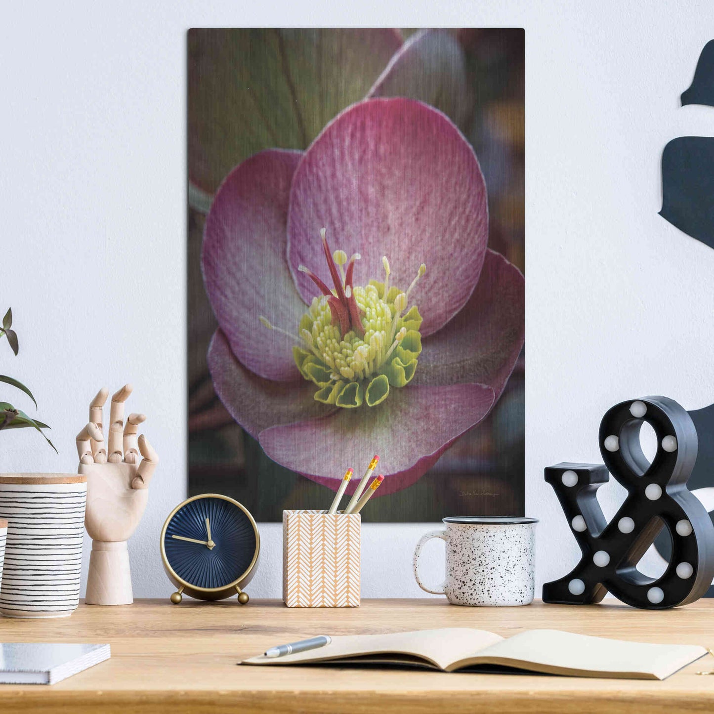 Luxe Metal Art 'Lenton Rose IV' by Debra Van Swearingen, Metal Wall Art,12x16