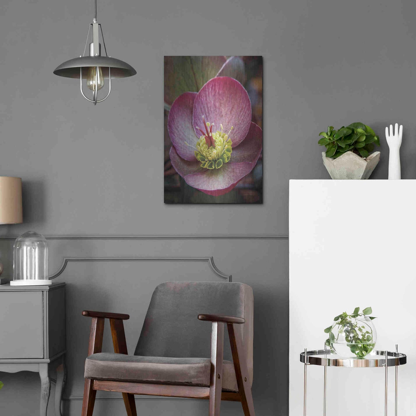 Luxe Metal Art 'Lenton Rose IV' by Debra Van Swearingen, Metal Wall Art,16x24