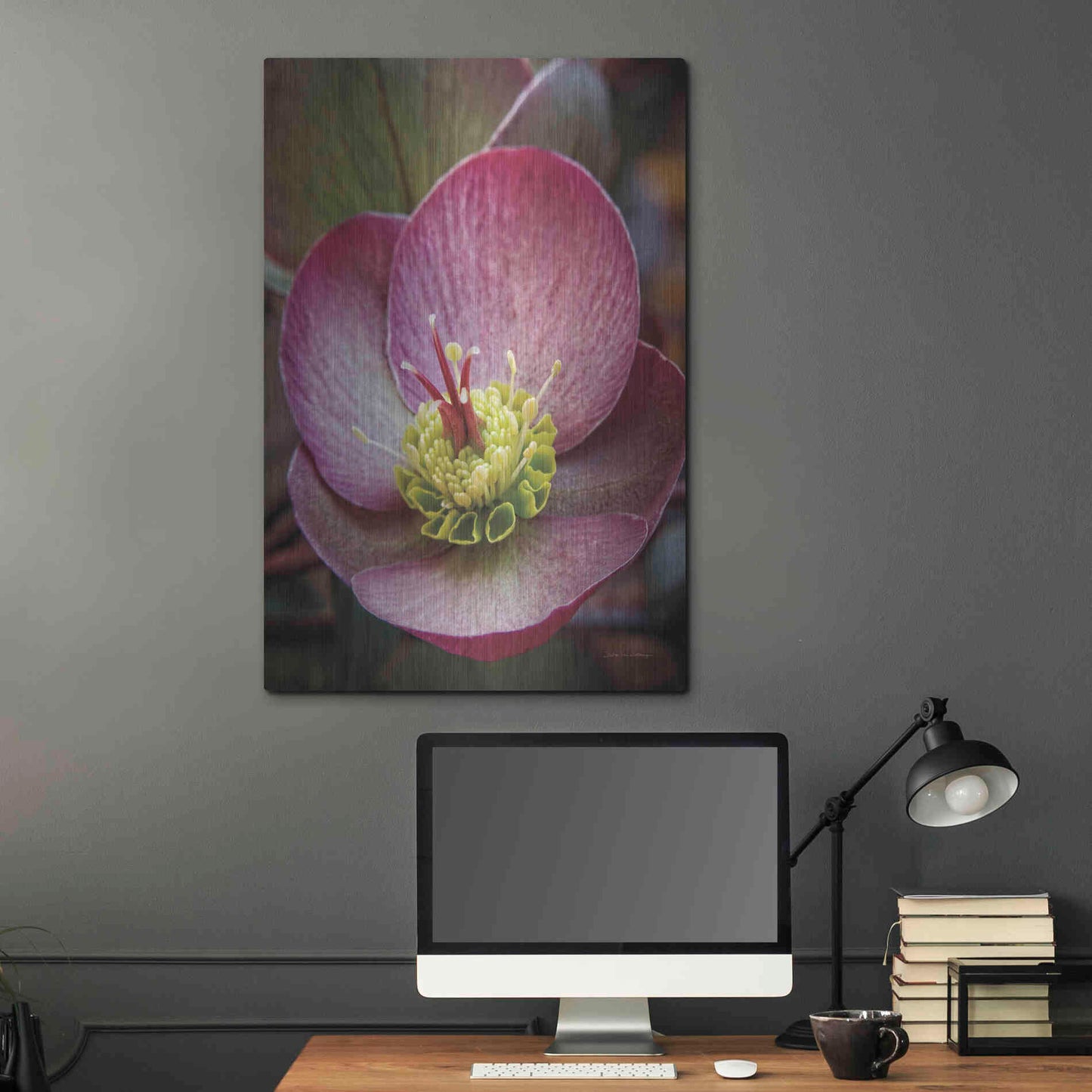 Luxe Metal Art 'Lenton Rose IV' by Debra Van Swearingen, Metal Wall Art,24x36