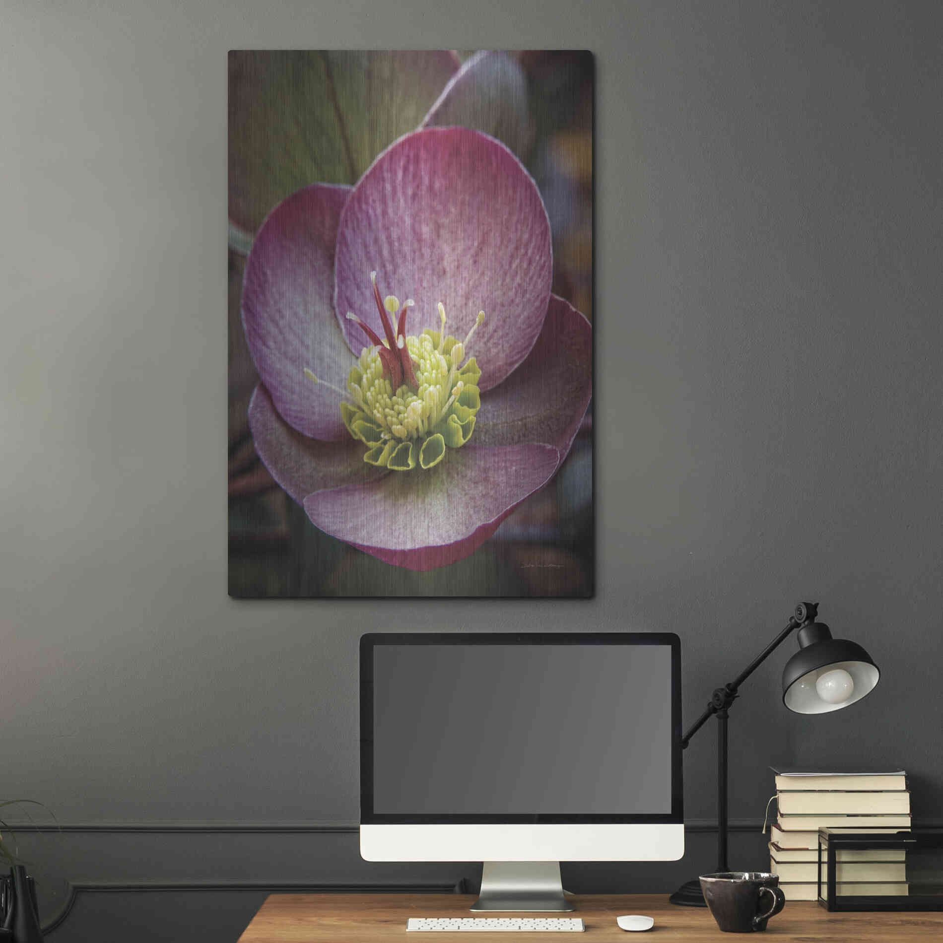 Luxe Metal Art 'Lenton Rose IV' by Debra Van Swearingen, Metal Wall Art,24x36