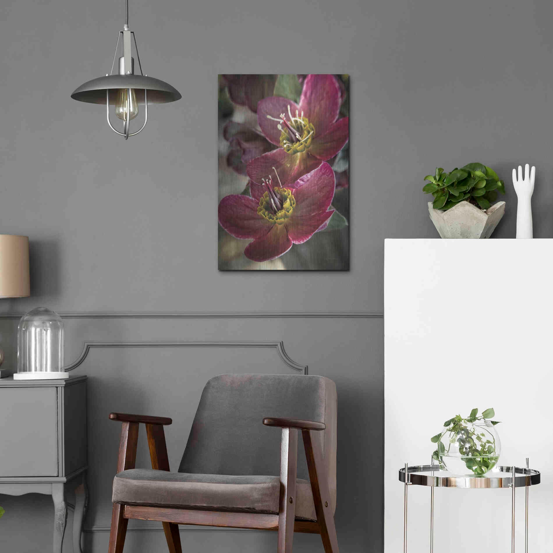 Luxe Metal Art 'Lenton Rose V' by Debra Van Swearingen, Metal Wall Art,16x24