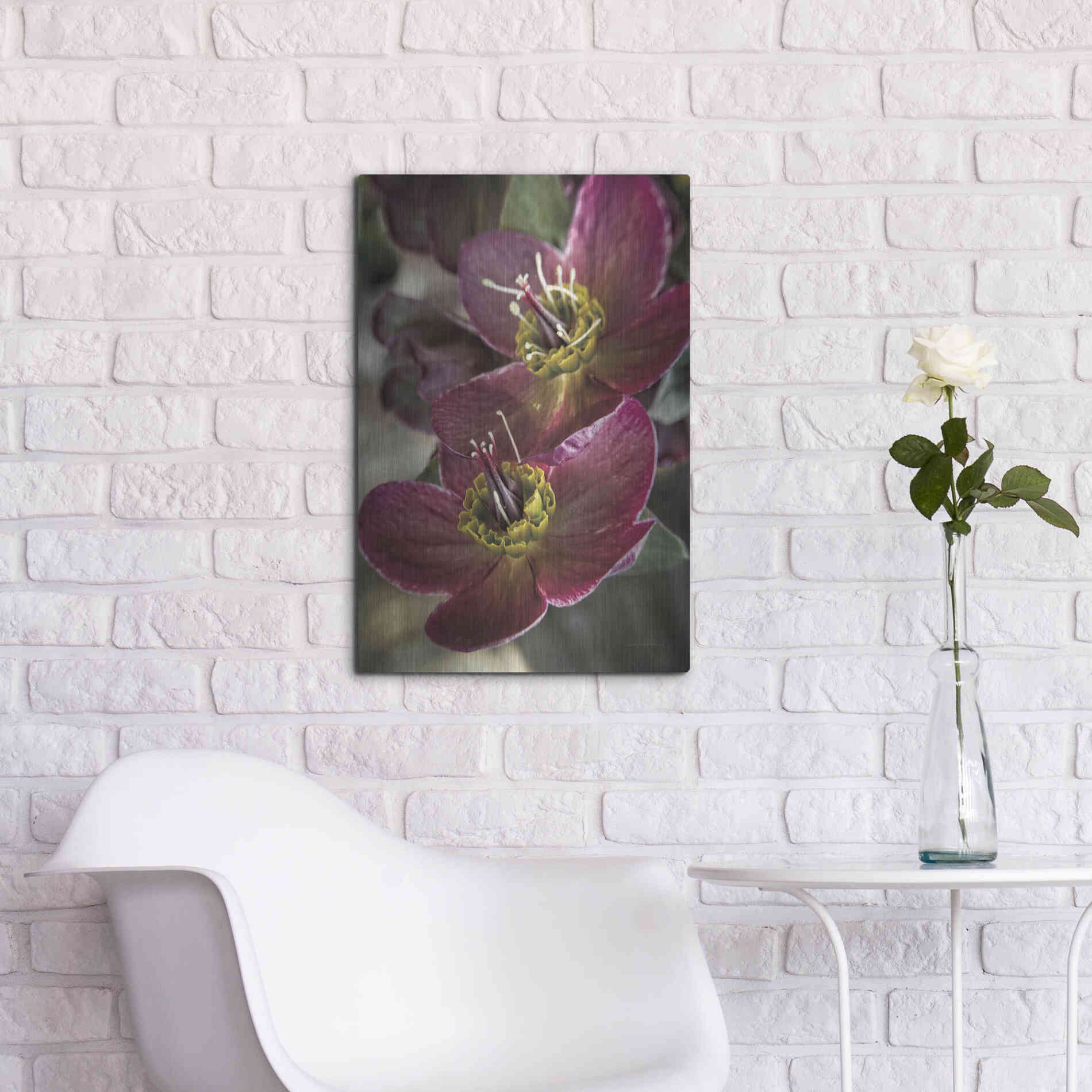 Luxe Metal Art 'Lenton Rose V' by Debra Van Swearingen, Metal Wall Art,16x24